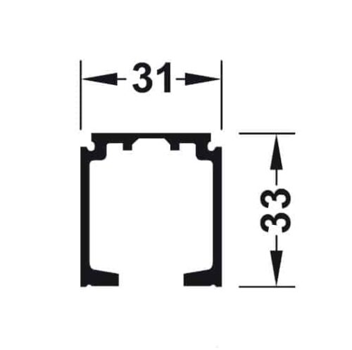 Ray trượt Hafele R31 x C33mm dài 6m 940.43.962 3 Kích thước của Ray trượt Hafele R31 x C33mm dài 6m 940.43.962