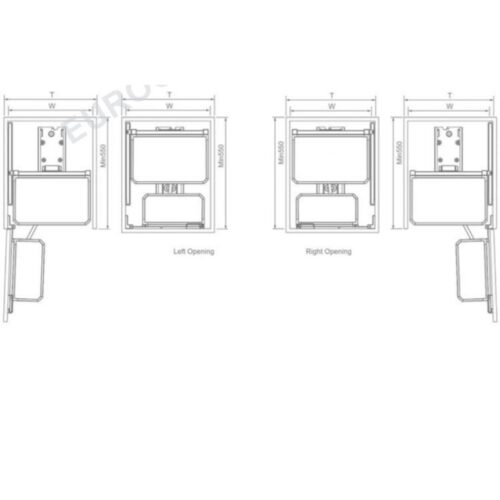 Tủ kho 6 tầng cánh mở Eurogold EUM6L450G 3 Kích thước tủ kho 6 tầng cánh mở Eurogold EUM6L660G