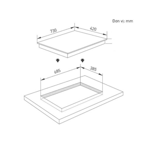 Bếp từ đôi Binova BI-1106JP lắp âm 3 19807 kich thuoc tubep tu doi binova bi 1106jp lap am ruou kadeka ks194tr