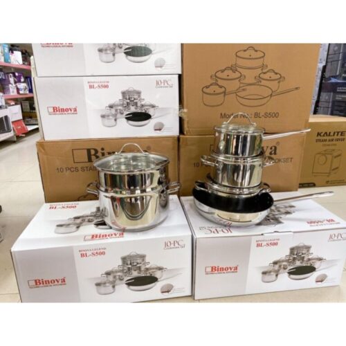 Bộ nồi chảo Binova BL-S500 3 anh thuc te bo noi chao binova bl s500 1