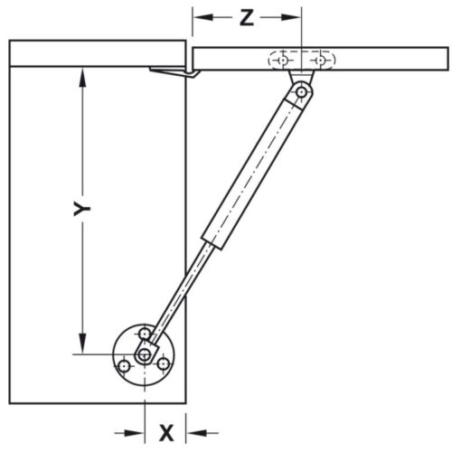 Pittong đẩy cánh tủ 150N Hafele 373.82.910 7 kich thuoc pittong day canh tu 150n hafele 373 82 910