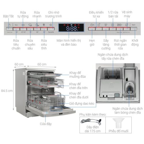 Máy rửa bát độc lập Bosch SMS6ZDI08E Serie 6 3 Kích thước máy rửa bát độc lập Bosch SMS6ZDI08E Serie 6