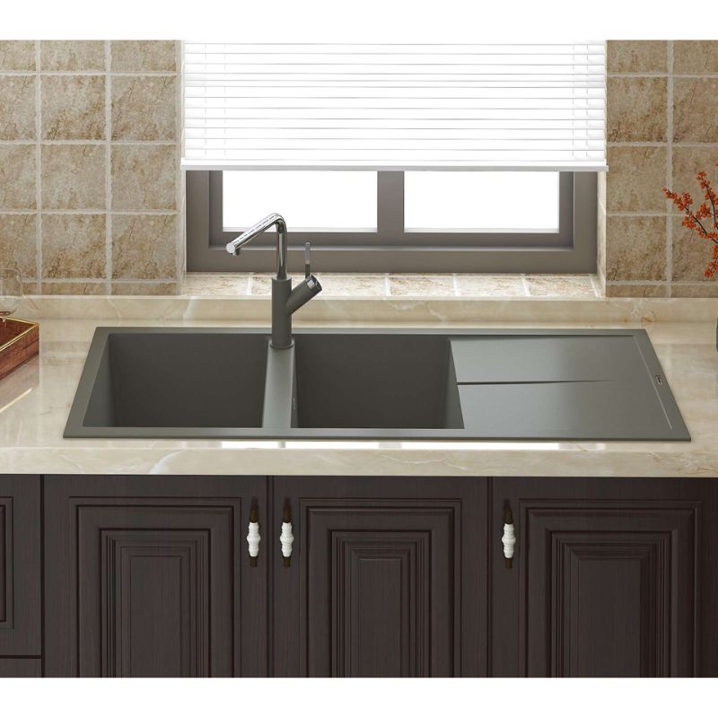Ảnh chậu rửa bát Konox Granite Sink Livello Smart 1160 – Grey Ảnh chậu rửa bát Konox Granite Sink Livello Smart 1160 – Grey