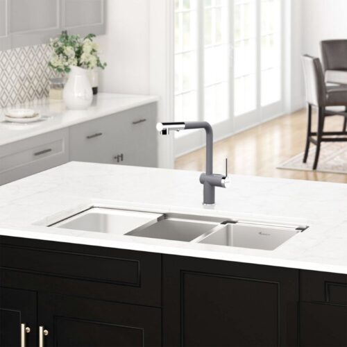 Vòi rửa bát nóng lạnh Konox Stella Grey có dây rút 3 Ảnh vòi rửa bát nóng lạnh Konox Stella Grey có dây rút