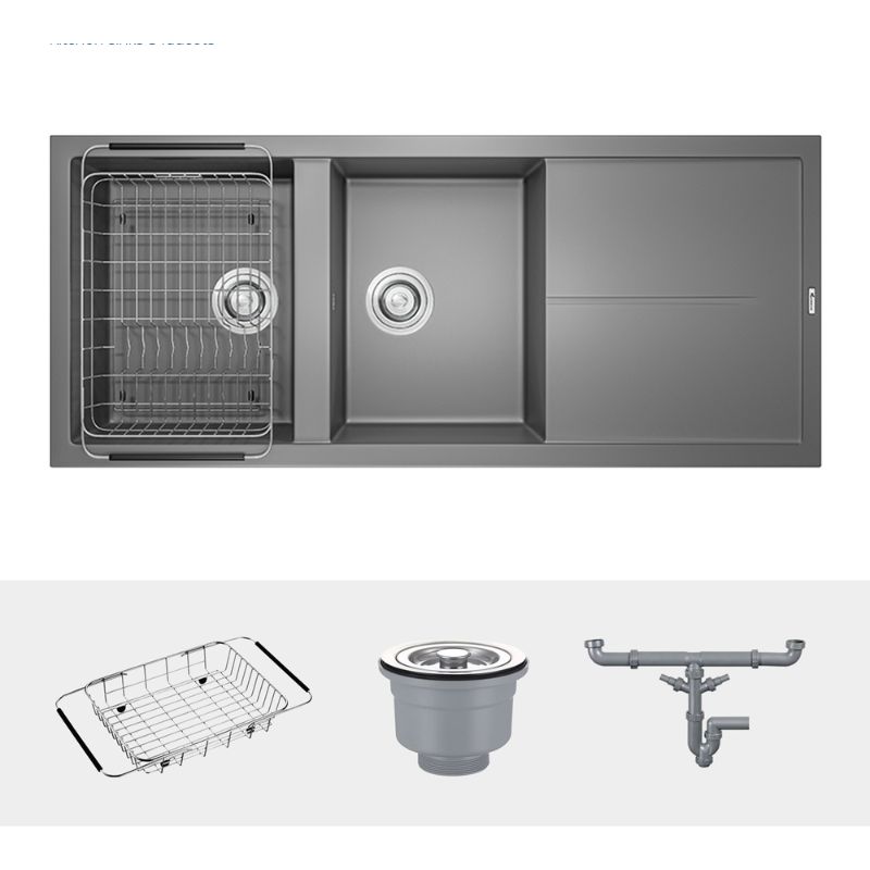 Chi tiết chậu rửa bát Konox Granite Sink Livello Smart 1160 – Grey Chi tiết chậu rửa bát Konox Granite Sink Livello Smart 1160 – Grey