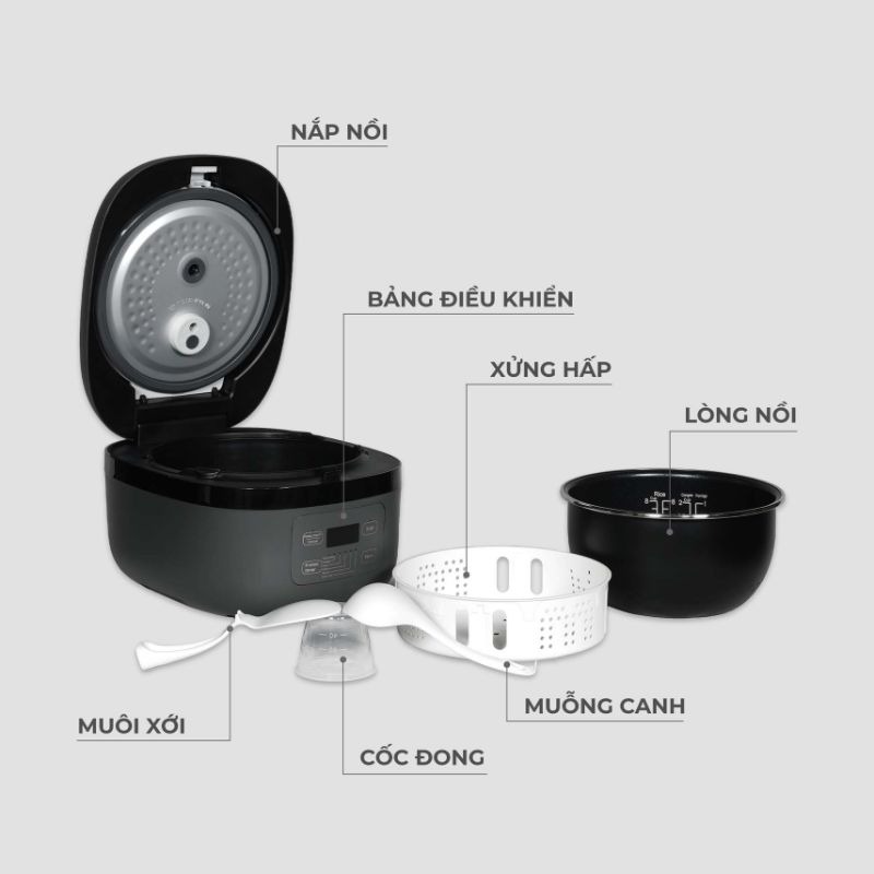 Chi tiết nồi cơm điện cao tần 1.5L Hawonkoo RCH-152-IH-GR Chi tiết nồi cơm điện cao tần 1.5L Hawonkoo RCH-152-IH-GR