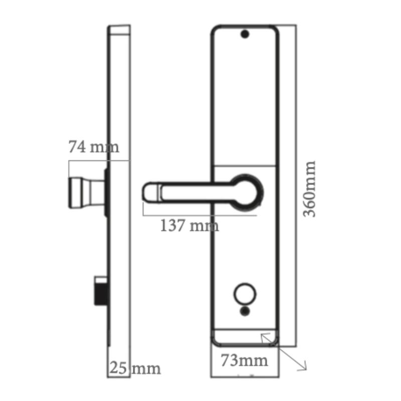Kích thước khóa thông minh Avolock AV-62-B Kích thước khóa thông minh Avolock AV-62-B