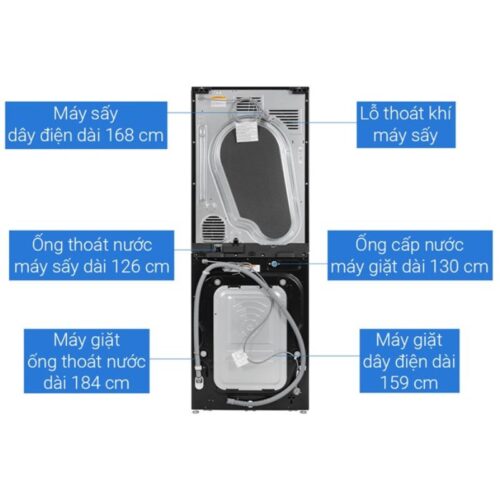 Tháp giặt sấy LG WT1410NHE ABBPEVN 4 Mặt sau tháp giặt sấy LG WT1410NHE ABBPEVN