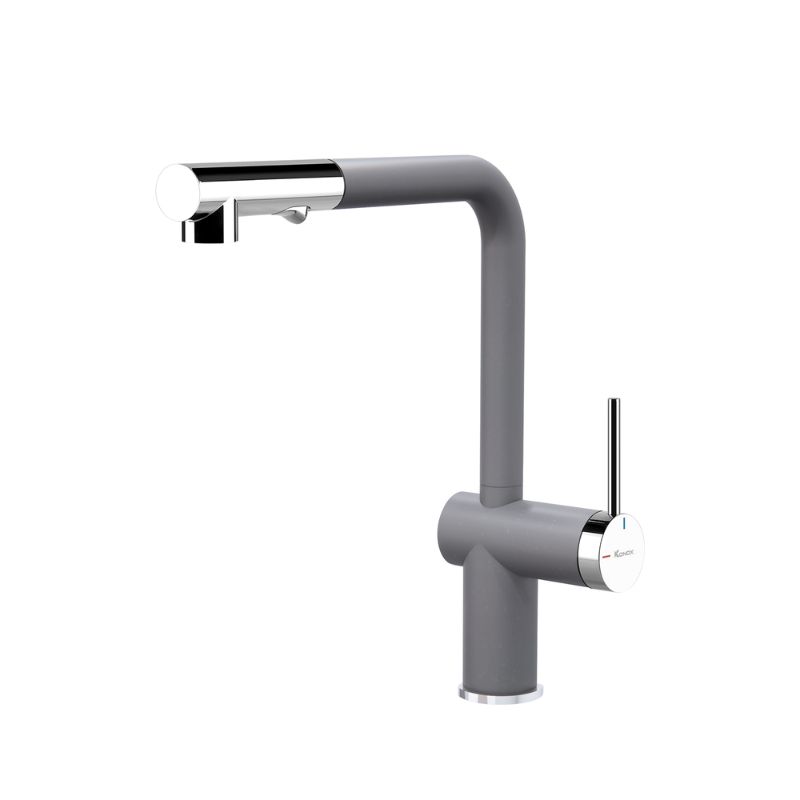 Vòi rửa bát nóng lạnh Konox Stella Grey có dây rút Vòi rửa bát nóng lạnh Konox Stella Grey có dây rút