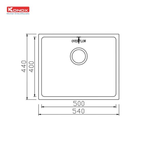 Chậu rửa bát Konox Cube 5444SU 5 Kích thước chậu rửa bát Konox Cube 5444SU