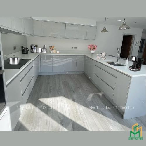 Ảnh mẫu tủ bếp nhựa cánh Acrylic TBNA07 - Tủ bếp chữ U, hiện đại Ảnh mẫu tủ bếp nhựa cánh Acrylic TBNA07 - Tủ bếp chữ U, hiện đại