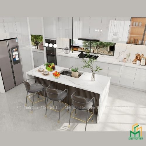 Ảnh mẫu tủ bếp nhựa cánh Melamine TBNM02 - Tủ bếp chữ i, hiện đại Ảnh mẫu tủ bếp nhựa cánh Melamine TBNM02 - Tủ bếp chữ i, hiện đại