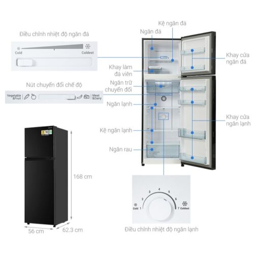 Tủ lạnh 2 cánh 260 lít Hitachi HRTN5275MFUVN 5 chi tiet tu lanh 2 canh 260 lit hitachi hrtn5275mfuvn