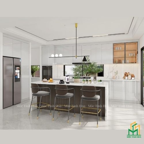 Hình ảnh mẫu tủ bếp nhựa cánh Melamine TBNM02 - Tủ bếp chữ i, hiện đại Hình ảnh mẫu tủ bếp nhựa cánh Melamine TBNM02 - Tủ bếp chữ i, hiện đại