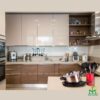 Mẫu tủ bếp Inox cánh kính cường lực CKCL02 - Tủ bếp chữ U, hiện đại