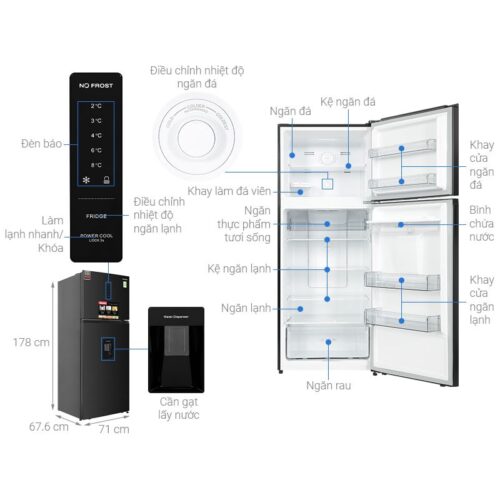 Tủ lạnh 2 cánh 417 lít Sharp SJ-X417WD-DG 4 thong so tu lanh 2 canh ngan da tren 417 lit sharp sj x417wd dg