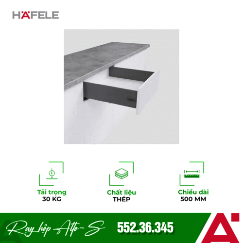 Ray hộp Alto-S chiều cao 120mm Hafele 552.36.345