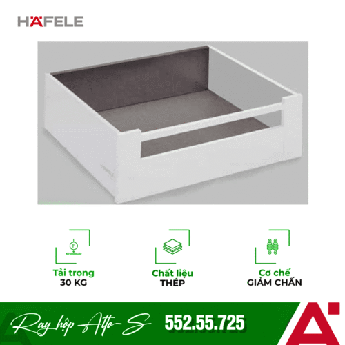 Ray hộp Alto-S chiều cao 170mm với thanh vuông Hafele 552.55.725