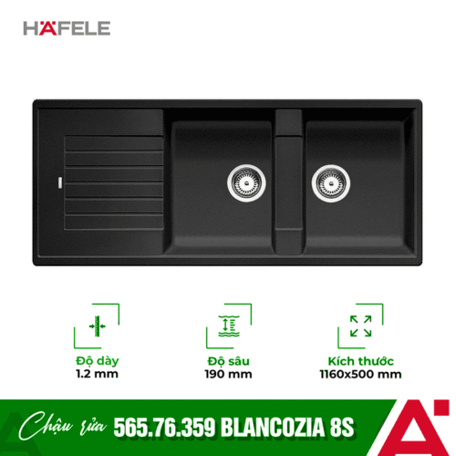 Chậu đá Hafele BLANCOZIA màu đen 8S 565.76.359