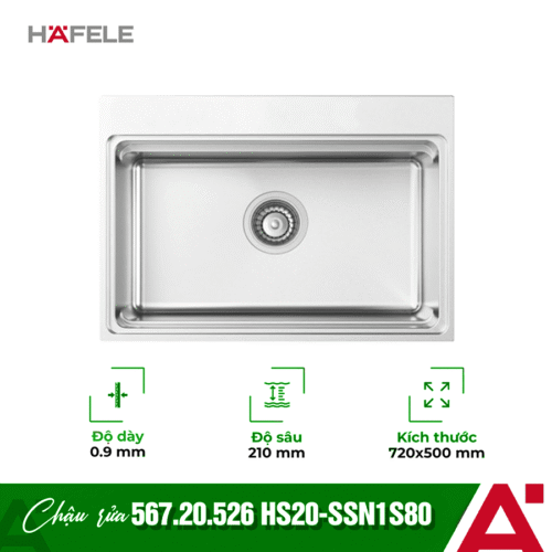 Chậu rửa bát inox Hafele HS20-SSN1S80 567.20.526