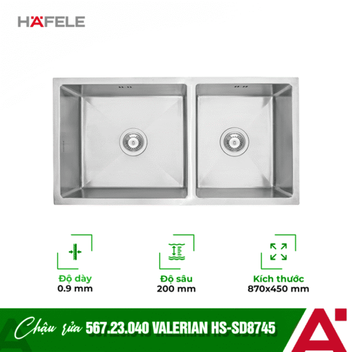 Chậu inox Hafele VALERIAN HS-SD8745 567.23.040