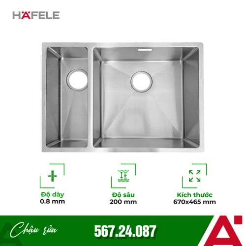 Chậu rửa bát inox Hafele 567.24.087