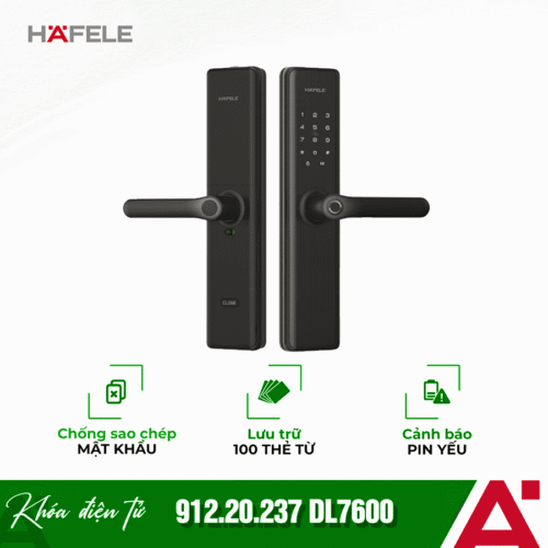 Khóa điện tử Hafele DL7600 Đen Không Pin 912.20.237