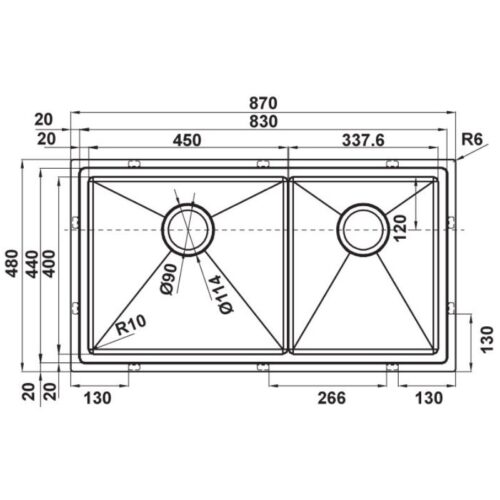CHẬU INOX HÄFELE HS21-SSN2S90 567.94.030 3 Kich thuoc chau inox hafele hs21 ssn2s90 567 94 030