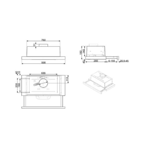 Máy hút mùi âm tủ Hafele Smeg KSET91E2 536.84.822 3 may hut mui am tu hafele smeg kset91e2 536 84 822 1