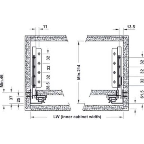 Ray hộp Alto-S chiều cao 170mm Hafele 552.36.355 3 phu kien nha bep 552 36 355 1