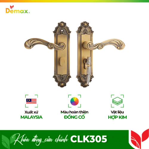 Khóa đồng cửa chính Demax CLK305