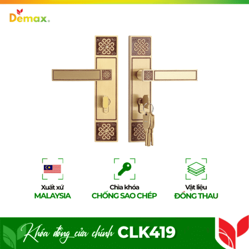 Khóa đồng cửa chính Demax CLK419
