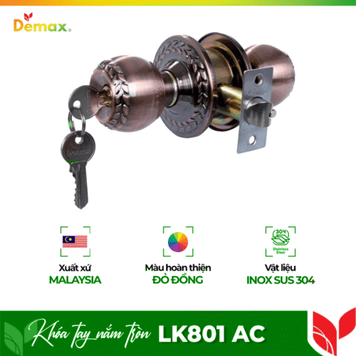 Khóa tay nắm tròn Demax LK801 AC