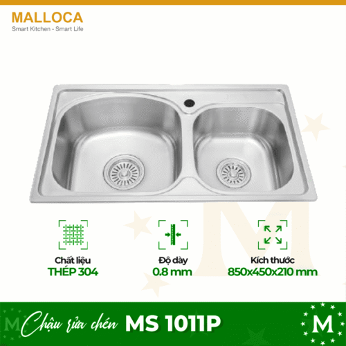 Chậu rửa chén bán thủ công Malloca MS 1011P