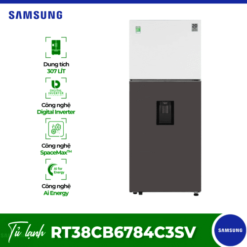 Tủ lạnh Samsung Inverter 382 lít Bespoke RT38CB6784C3SV