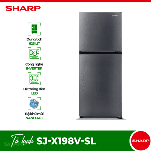 Tủ Lạnh 2 cánh Inverter 181 Lít Sharp SJ-X198V-SL