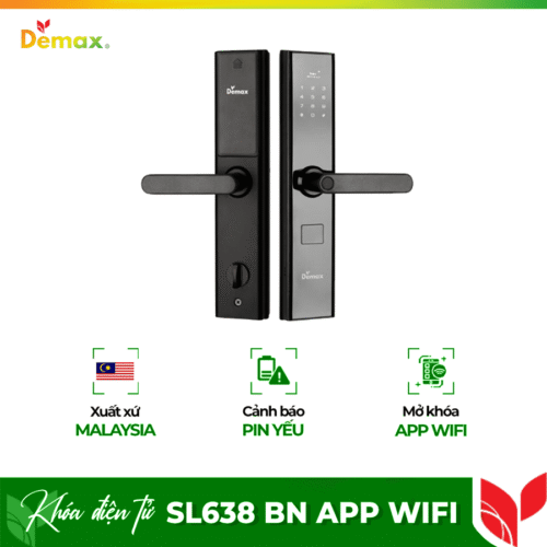 Khóa cửa điện tử Demax SL638 BN - APP WIFI