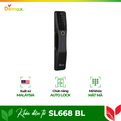 Khóa cửa thông minh tự động Demax SL668 BL
