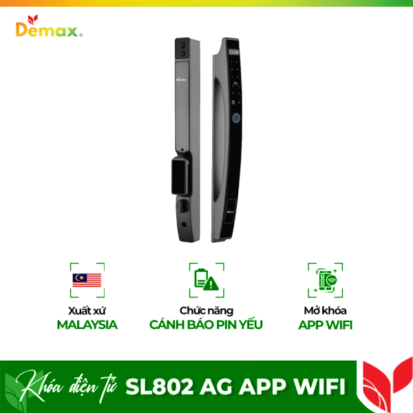 Khóa cửa điện tử chống nước Demax SL802 AG App Wifi 5 sl802 ag app wifi optimized 600x600 1