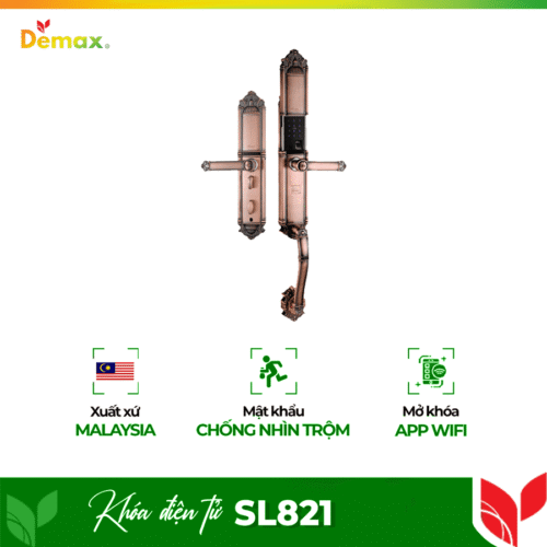 Khóa cửa điện từ Demax SL821 cho đại sảnh - biệt thự