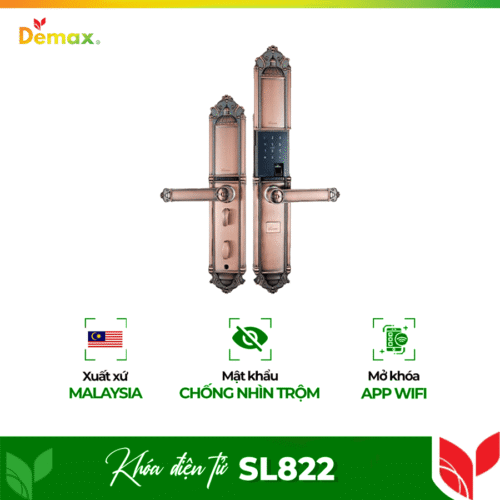 Khóa cửa điện tử Demax SL822 cho đại sảnh - biệt thự