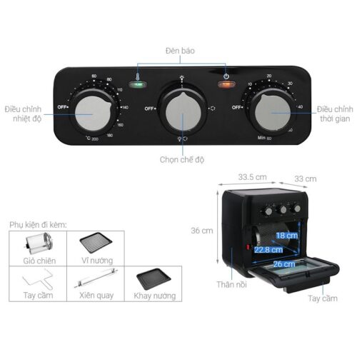 Nồi chiên không dầu Hawonkoo AFH-100-TQ 4 thong so ky thuat noi chien khong dau hawonkoo afh 100 tq