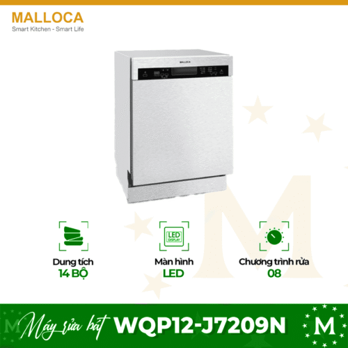 Máy rửa bát Malloca WQP12-J7209N