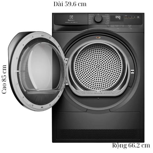 Máy Sấy Bơm Nhiệt Electrolux 8 Kg EDH803J5SC 4 kich thuoc may say bom nhiet electrolux 8 kg edh803j5sc