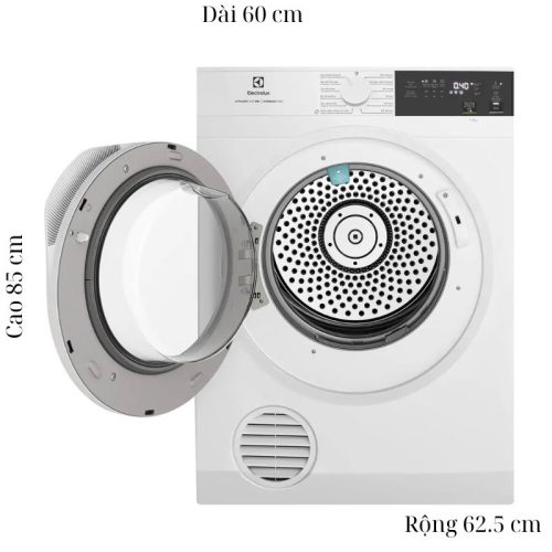 Máy Sấy Thông Hơi Electrolux 9 Kg EDS904H3WC 4 kich thuoc may say thong hoi electrolux 9 kg eds904h3wc 1