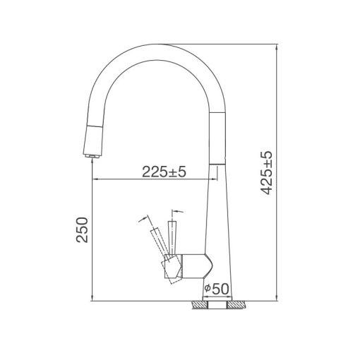 Vòi rửa chén Malloca K095SS 5 thong so voi rua chen malloca k095ss