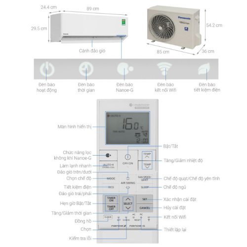 Máy lạnh Panasonic Inverter 1.5 HP CU/CS-U12BKH-8 5 anh thuc te may lanh panasonic inverter 1.5 hp cu cs u12bkh 8