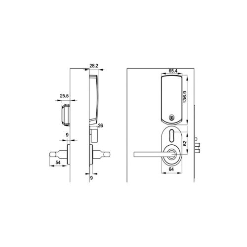 Khoá Hafele tay L - DINL - màu inox PL100 912.20.019 4 kich thuoc khoa hafele tay l dinl mau inox pl100 912 20 019