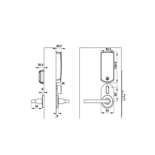 Khoá Hafele tay L - DINR - màu inox PL100 912.20.020 5 kich thuoc khoa hafele tay l dinr mau inox pl100 912 20 020