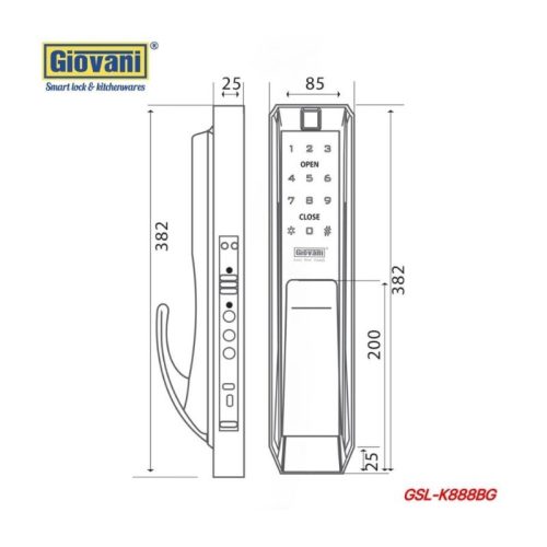 Khóa vân tay thông minh GIOVANI GSL-K888BS 5 Thông số khóa vân tay thông minh GIOVANI GSL-K888BS